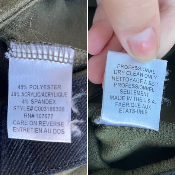 Alice + Olivia Green Ponte Knit Front Zip Leggings 6 - Picture 6 of 7